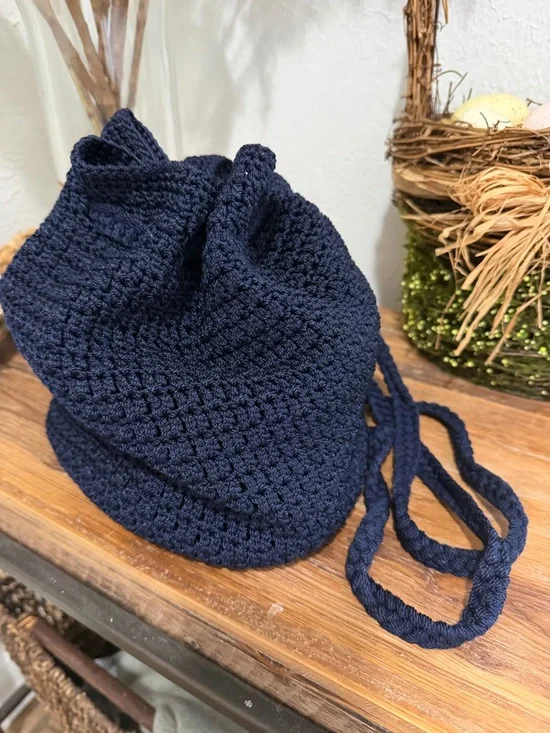 The Sak Navy Crochet Shoulder Bag - Picture 3 of 6